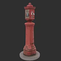 Red Vintage Postbox in Urban Architecture Landscape with Classic Design