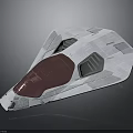 Futuristic Spacecraft With Triangle Shape Gray And Pink Exterior For Advanced Space Exploration Missions
