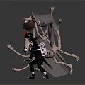 Various Artistic Designed Dolls With Horns Tall Figure Black Outfit And Dynamic Poses