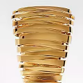 Unique Golden Spiral Shaped Metallic Cup With Layered Curved Bands Design
