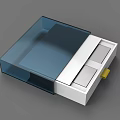 Modern Household Storage Box With White Drawer And Transparent Blue Lid