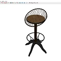 Industrial Style Bar Stool With Iron Frame Wooden Seat And Metal Footrest Design