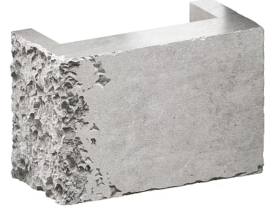 Gray Concrete Reception Desk With Rough Texture And Smooth Surface For Office Interior 3d model