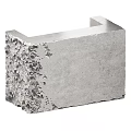 Gray Concrete Reception Desk With Rough Texture And Smooth Surface For Office Interior