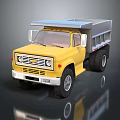 Yellow Dump Truck 3D Rendered Model With Large Wheels And Cargo Bed 3d model