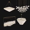 Modern Chandeliers with Contemporary Designs Crystal Elements and Geometric Wave Shapes