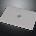 Sleek White Apple Laptop With Modern Design For Electronic Device Users 3d model