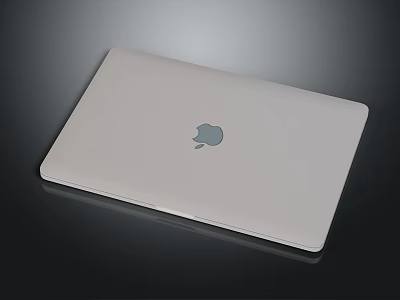 Sleek White Apple Laptop With Modern Design For Electronic Device Users 3d model