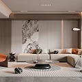 Elegant Modern Living Room Interior Design With Sofa Accent Chair And Floor Lamp