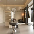 Modern Light Luxury Clothing Store Interior With Elegant Apparel Display And Cozy Lounge Space