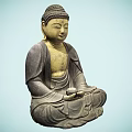 Hand Carved Stone Buddha Sculpture Seated In Meditation Pose With Serene Expression