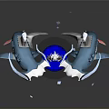3D Rendered Aquatic Animals With Blue White Color And Central Character On Circular Platform