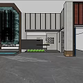 Modern Hotel Lobby Interior With High Ceiling Columns And Reception Desk