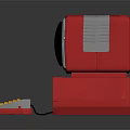 Vintage Red Retro Computer System With Monitor And Yellow Keyboard Design
