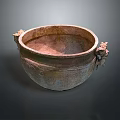 Ancient Bronze Vessel With Ornate Dragon Head Handles And Intricate Carved Patterns