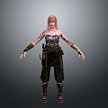 Pink Haired Female Character With Tattoos And Mythical Creature In Fantasy Outfit
