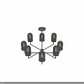 Modern Chandelier Design With Sleek Metal Frame And Glass Cylinder Shades