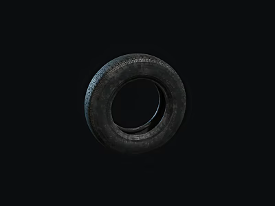 Car Tire With Tread Pattern On Black Background Display Close Up View 3d model