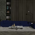 Modern sofa coffee table combination 3d model