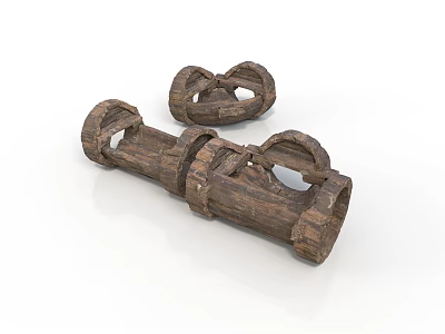 Ancient Wooden Weapon Handcrafted With Rustic Structural Design And Traditional Features 3d model