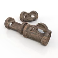 Ancient Wooden Weapon Handcrafted With Rustic Structural Design And Traditional Features