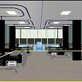 Hospital Outpatient Modern Nurse Station With Reception Desk And Clock