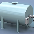 Industrial Cylindrical Tank Equipment With Support Legs Control Box And Orange Component
