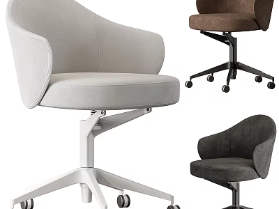 Ergonomic Office Chair With Swivel Function Comfortable Cushion And Caster Wheels 3d model