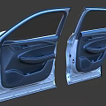 Automotive Car Door Frame Structure With Metal Components And Internal Openings