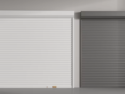 White And Gray Roller Shutters In Modern Interior Design 3d model