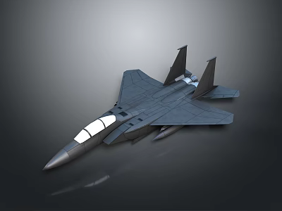 Modern Fighter Jet Model Design With Streamlined Body Cockpit And Tail Fins 3d model