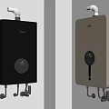 Wall Mounted Water Heaters As Home Appliances With Digital Temperature Display And Different Colors