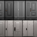 Modern Security Doors With Various Styles And Durable Materials For Home Safety 3d model