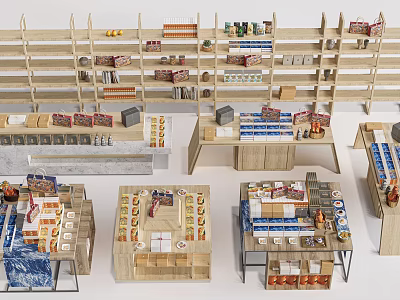 Modern Wooden Bookcase Designs With Open Shelves And Storage Display Solutions 3d model