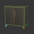 Mobile Industrial Storage Cabinet With Double Metal Doors And Perforated Design