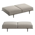 Modern Light Gray Upholstered Sofa Bench With Sleek Metal Legs Design