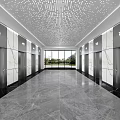 Elevator elevator aisle elevator hall office building elevator perforated plate ceiling luminous gradient perforated ceiling 3d model