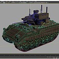 The imaginary enemy U.S. M6 self-propelled air defense vehicle M2 Bradley bullet-gun integrated air defense system central defender 3d model