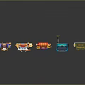 Colorful Pixel Style Train Models Collection With Various Designs And Bright Colors