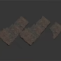 Dark Rough Surface Decorative Stone Tiles with Three Different Sizes for Interior Decoration 3d model