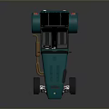 Teal Open Top Vintage Style Two Seater Car With Shiny Body And Stylish Wheels
