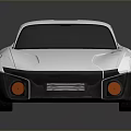 White Modern Sports Car Featuring Sleek Design Streamlined Body Black Wheels And Orange Headlights