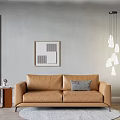 Modern Sofa Double Sofa Leather Sofa 3d model