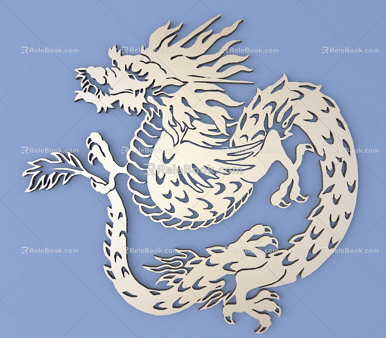 Chinese Metal Carved Dragon Carved Chinese Pattern Hollow Carved Traditional Carved 3d model