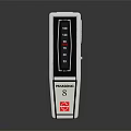 Sleek Black Headphone Speaker With Silver Trim Control Buttons Circular Knob And Red Label