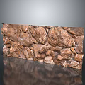 Natural Stone Wall With Irregular Brown Rocks And Textured Surface 3d model