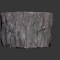 Wood Stone Tree Stump Decorative Piece with Intricate Natural Surface Texture