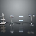 Various Shelving Units With White And Metal Design Multi Tier Storage Mobile Wheels Tray And Double Basin Holders