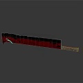 Vintage Red And Black Knife With White Handle And Metal Blade