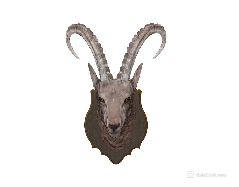 Faux Antelope Head Wall Decor Rustic Style Resin Craft For Home Living Room 3d model 